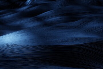 Poster - Abstract blue wave color illustration with place for text, 3d rendering