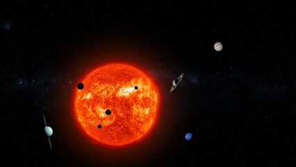 Canvas Print - solar system 3d illustration concept
