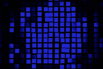 Poster - Abstract blue background with cubes and squares top view, 3D rendering