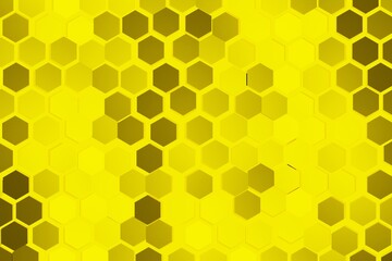 Poster - Honeycomb, abstract color yellow background, 3D rendering