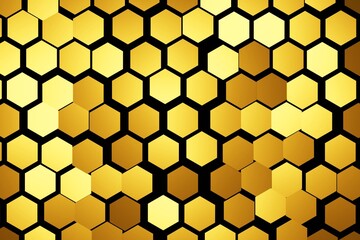 Poster - Honeycomb, abstract color yellow background, 3D rendering