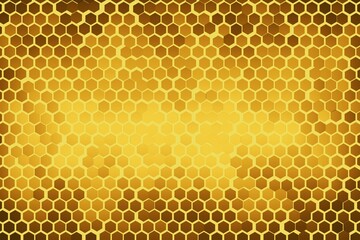 Poster - Honeycomb, abstract color yellow background, 3D rendering