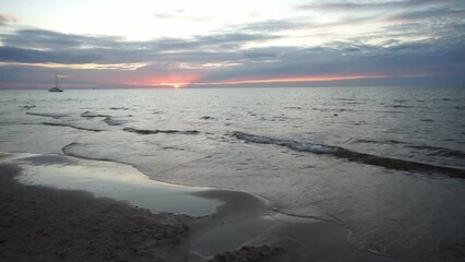 Wall Mural - Beautiful summer sunset over Baltic sea.
