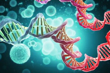 DNA molecule. Medical and Heredity genetic health concept. Technology science. 3d illustration