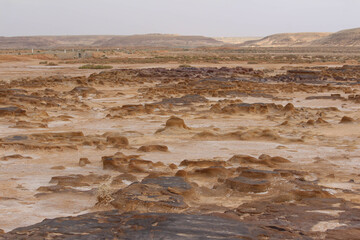 Wall Mural - Surface of the moon geological site in Tataouin, Tunisia, North Africa 