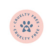© Tsvetina - Cruelty free circle colorful vector label. Colorful not tested on animals badge.