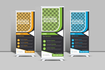 Wall Mural - Modern corporate businesses roll up stand banner template design