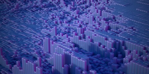 blue polygonal abstract landscape computer generated background