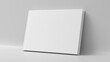 Blank horizontal hardcover book cover mockup standing on white background