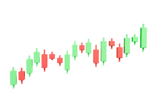 3d rendering Candlestick chart, financial and stock markets, Minimal concept trading cryptocurrency, investment trading, exchange, isometric, financial, index, Bullish, forex.