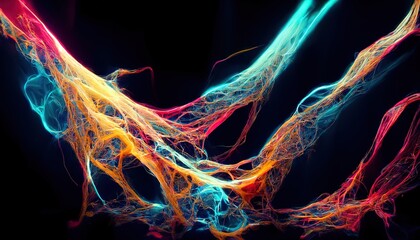 Poster - Futuristic technology abstract background with lines for network, big data, data center, server, internet, speed. Abstract neon lights into digital technology tunnel.