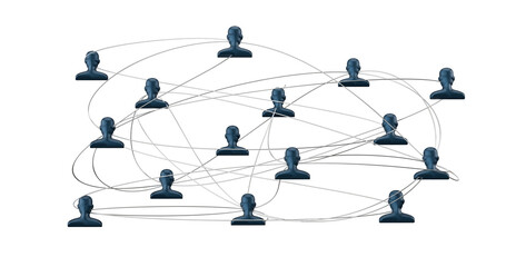 Poster - Global network. Blockchain. 3D illustration. Neural networks and artificial intelligence. Abstract