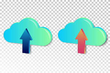 Fototapete - cloud storage and download icon, computer communication concept