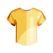 Yellow jersey isolated on white background. Colorful flat mellow Johnny T-shirt. Cartoon vector illustration for poster, web design, banner, card, flyer, icon, logo or badge.