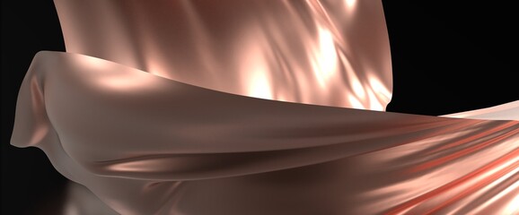 Poster - gold cloth, luxury smooth golden background, wave