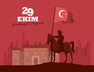 Poster - 29 ekim bayrami letterign celebration