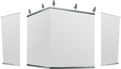 Poster - Blank trade show booth mock up. Front view. isolated