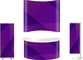 Poster - Blank trade show booth mock up. Front view. isolated