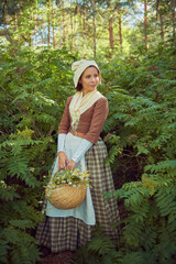 Wall Mural - rural girl in the woods