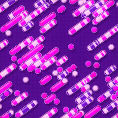 Aufkleber - Diagonal pattern of colored geometric shapes. Abstract 3d rendering background. Decoration element digital illustration