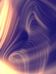 Aufkleber - Abstract swirls of wavy energy lines of neon color. Virtual reality. 3d rendering digital illustration