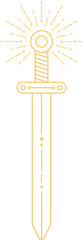 Wall Mural - sword line art illustration.