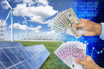 Wall Mural - Give money or finance renewable energy investment projects