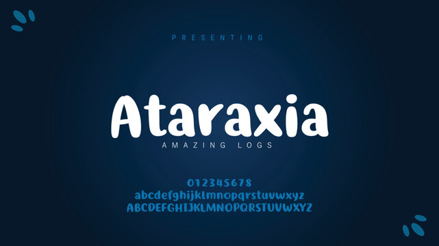 easy to read abstract alphabet font Typography letters numbers words vector illustration