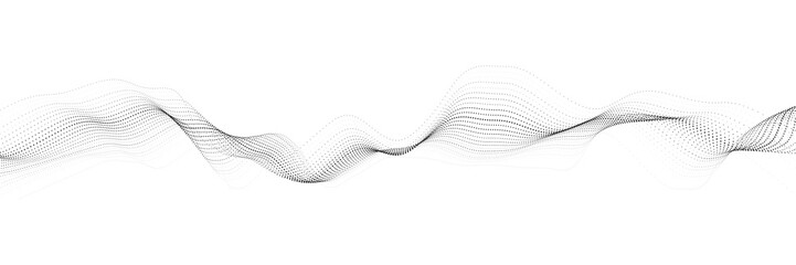 Poster - abstract dynamic smooth wave. sound wave concept. futuristic particle flow on a white background. di