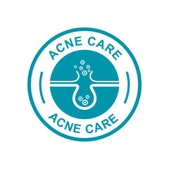 Wall Mural - Acne care badge logo template