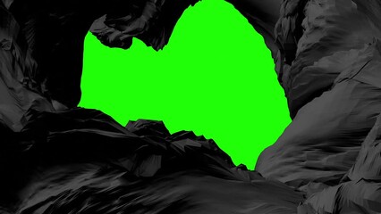 Wall Mural - Black wavy background. Green Screen