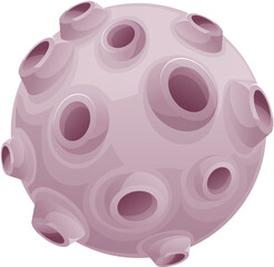 Poster - Cartoon planet with with volcanic vents or craters