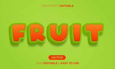 Wall Mural - Editable fruit text effect, 3d cartoon text style