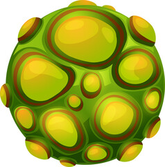 Poster - Green space planet with outgrowths game UI icon