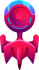 Poster - Takeoff cartoon starship, futuristic galaxy craft