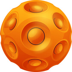 Poster - Cartoon yellow space plane with nucleus GUI icon