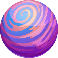 Poster - Blue space planet with pink nebula GUI vector icon