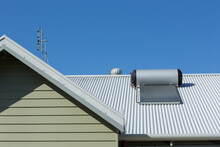Solar Hot Water System On A Tin Roof