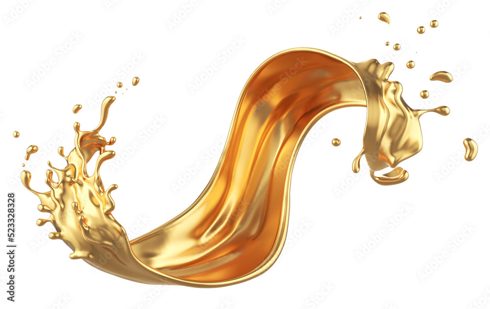 Luxury gold splash, abstract golden fluid motion Stock Illustration ...