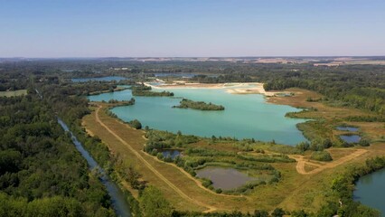 Wall Mural - aerial view of the Bassée with her sandpit