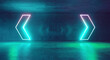Blue neon arrows outer side directional template