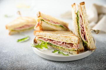 Poster - Traditional ham and cheese sandwiches