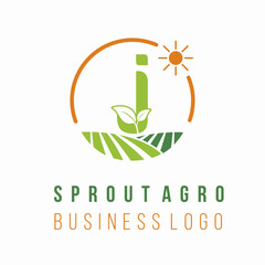 Initial j letter with farm land field for agrobusiness environment ecology business consultant logo idea