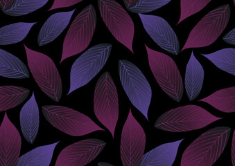 Wall Mural - beautiful purple foliage seamless pattern