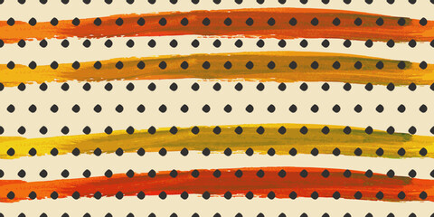 Poster - Abstract polka dot. Decor print for interior decoration. Vector and seamless pattern of dots and stripes of paint.
