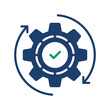 technical process icon with abstract cogwheel