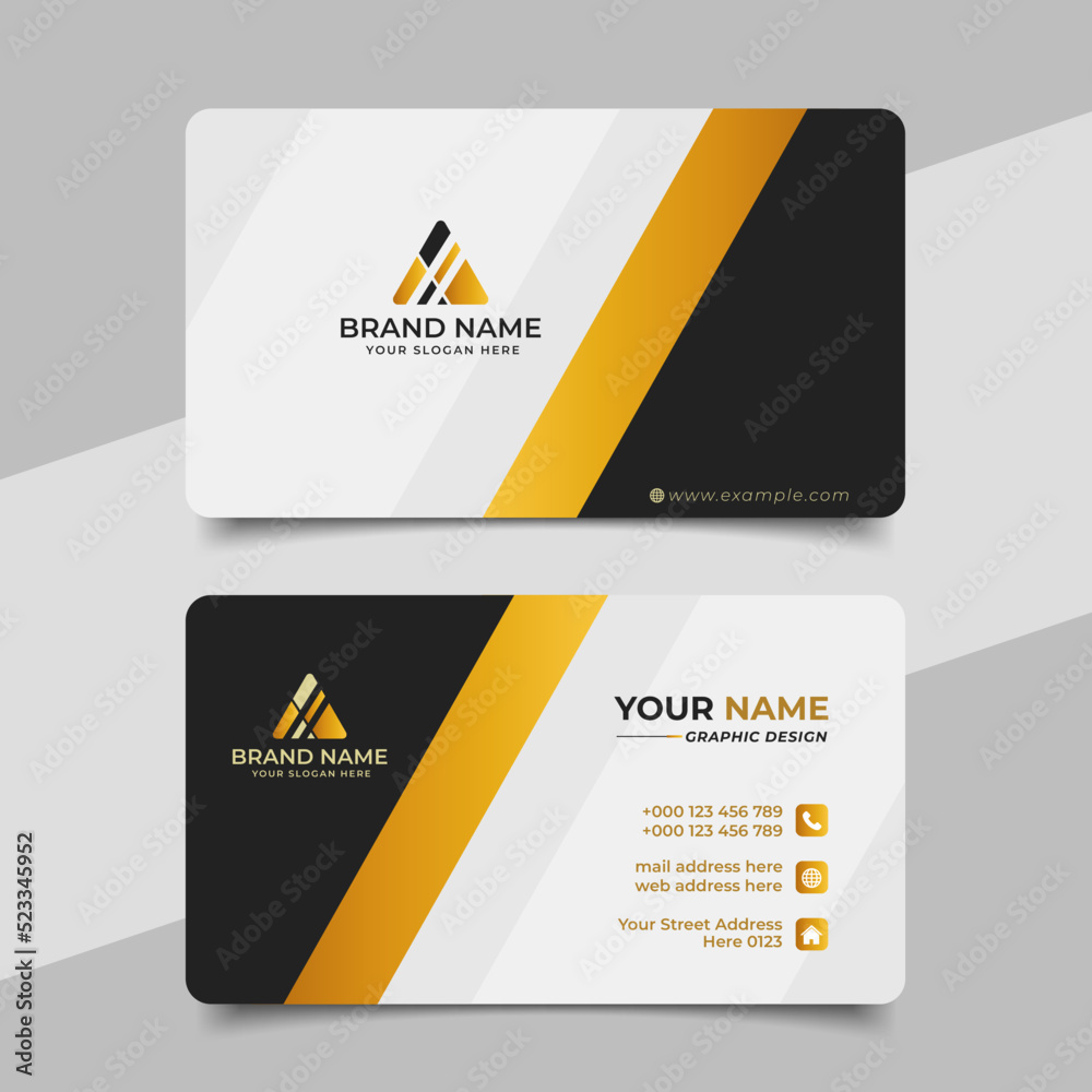 Black and gold luxury business card design template Stock Vector ...