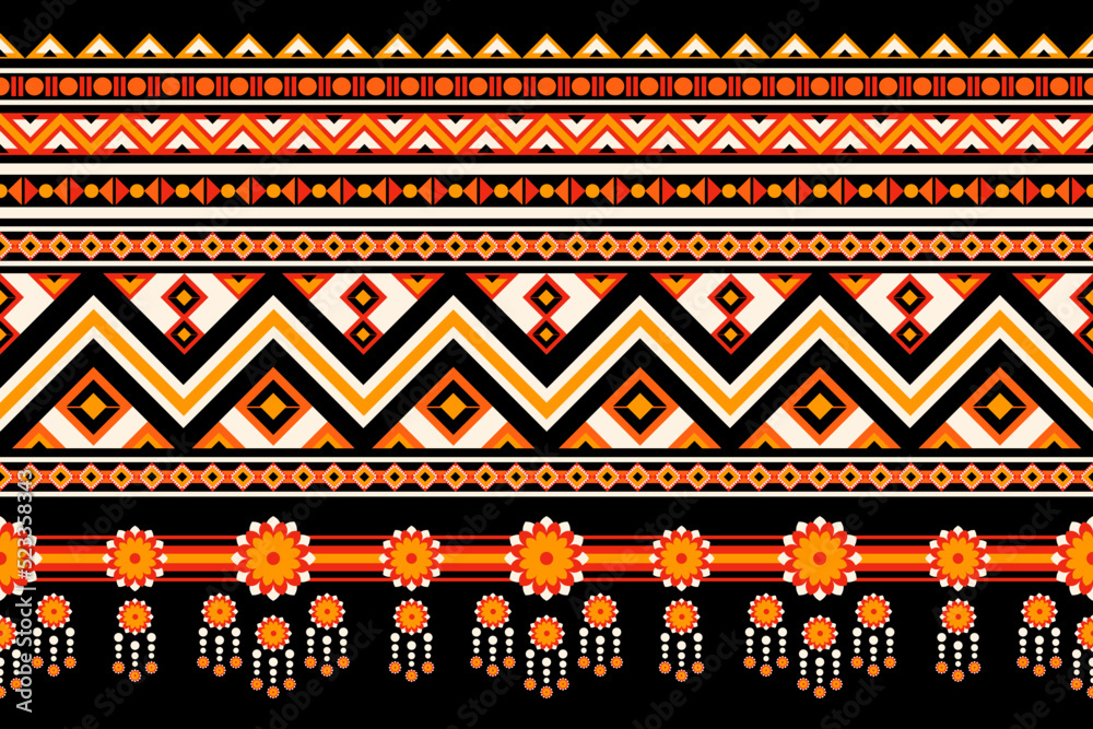 ethnic geometric seamless pattern. Geometric dark black background ...