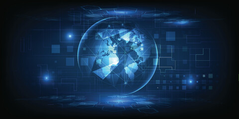 Wall Mural - vector illustrations of digital communication innovation and technology .futuristic digital technolo