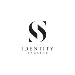 Fototapete - Logo design abstract template initial letter s element with geometry. Modern and minimalist artistic s symbol.